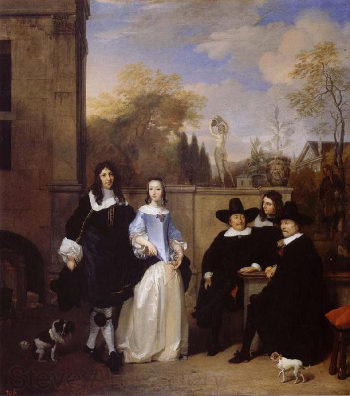 REMBRANDT Harmenszoon van Rijn Portrait of a family in a Garden France oil painting art